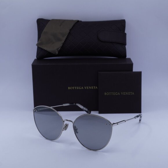Bottega Veneta BV0259S 002 Sunglasses Silver Cat Eye Frame, Silver Lenses main image 6